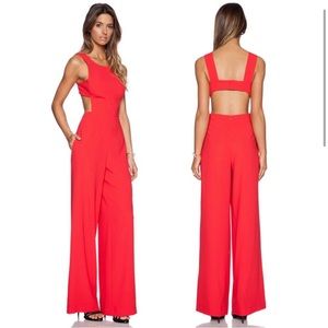 BCBG Rosanna Jumpsuit, Size 4, Color: Red Berry
